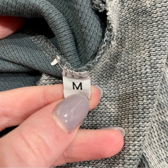 Vintage Havana Grey Waffle Knit Hooded Sweatshirt - Picture 7 of 10